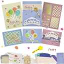 Greeting Card Making Kits DIY Blank Cards for Birthdays, 9 Envelopes, Balloon Thank You Cards, Colourful Balloon Thank You Cards with Envelopes