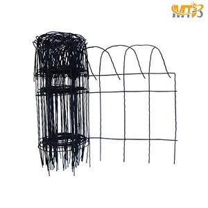 Black Garden Border Edging Folding Fence Roll 14 inches Scroll Top Rolled Yard Fencing Garden Fence, Metal Wire Garden Fence for Outdoor Yard Landscape Patio,Flower Bed Edging.