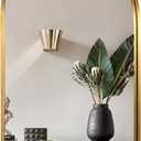 ANDY STAR 30x40 Inch Gold Bathroom Mirror, Arch Top Design Stainless Steel Mteal Frame, Brass Arch Mirrors for Wall Ideal for Bathroom, Entry, Living Room