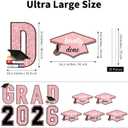 Aneco Waterproof 2026 Grad Yard Signs Plastic Graduation Yard Signs Party Outdoor Lawn Decorations 16 Inches Glitter Congrats Grad Lawn Sign with Stakes for Outdoor Party Garden Decor (Pink)