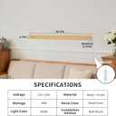 Modern Plug in Long Wall Sconce, 39.3" Faux Wood Texture Finish LED Wall Lights, 20W Warm White 3000K Acrylic Indoor Wall lamp, with 59" Plug Cable for Bedroom, Living Room, Hallway