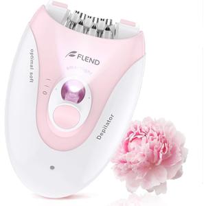 Smooth Glide Epilator for Women, Painless 2-Speed Hair Removal Device with LED Light, 36 Tweezers & Massage Pad, Rechargeable Epilator for Face, Bikini, Arms & Legs