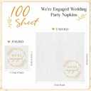 Kosiz 100 Pack We're Engaged Napkins Gift 3 Ply Disposable Paper Engagement Cocktail Napkins for Wedding Party Beverage Dinners Cake Tableware Decorations, 4.5 x 4.5 Inch