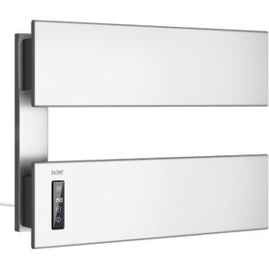 R FLORY Electric Towel Warmer, Wall-Mounted Towel Heater with 2 Bar, Heated Towel Rack with Built-in Timer & Temperature, Waterproof Aluminum Towel Warmers for Bathroom, Plug-in, Brushed Nickel