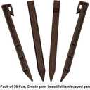 30 PCS Brown Landscape Edging Garden Stakes, 10 Inch Landscaping Anchoring Spikes Heavy Duty Plastic Garden Netting Ground Stakes Brown for Edging & Terrace Board