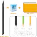 AUAUY Stylish Metal Pencil, 2PCS Premium Infinity pencil, Reusable Everlasting Pencil with 2 Replaceable Nibs for Writing Drawing Sketching, Unique Xmas Birthday Gift for Kids Student Adult Artists