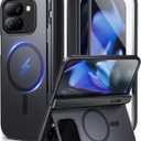 TONGATE Magnetic for Pixel 9 Pro Fold Case with Stand, [Compatible with MagSafe] Rugged Google 9Pro Fold Phone Case Built in Screen Protector & Hinge Protection for Google Pixel Fold2 2024 8", Black