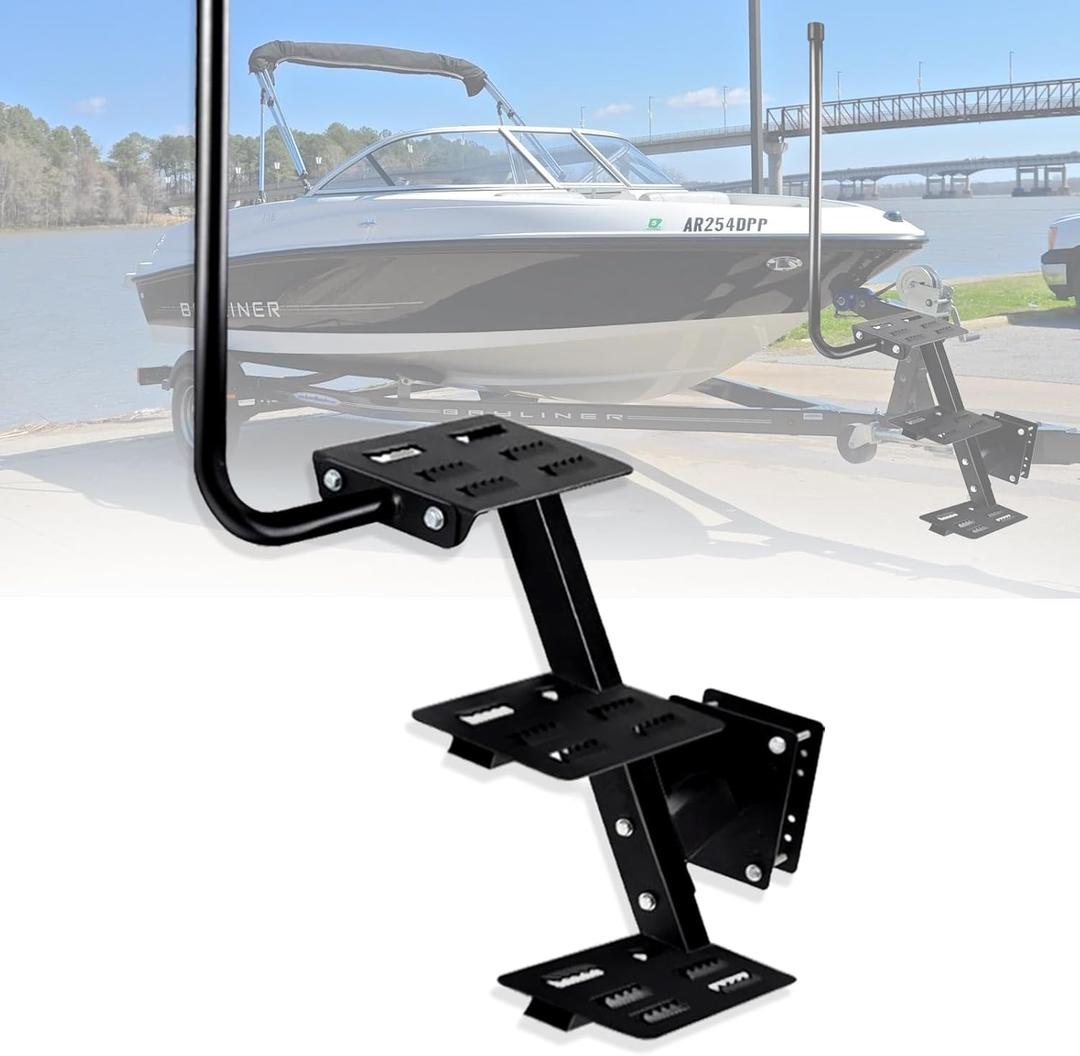 3 Steps Heavy Duty Boat Trailer Steps, 500 lbs Capacity Boat Trailer Ladder with Non-Slip Surface, Universal Fit Boarding Steps for Bass Boat, Pontoon Boat, Loading Gear or Fishing