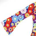 60s 70s Hippie Disco Dress Costume Women's Retro Disco Outfit Women Halloween Floral Dresses (L)
