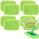 8 Pack Reusable Mop Pads Compatible with Swiffer Sweeper, Microfiber Chenille Washable Swiffer Mop Pads, Dry & Wet Sweeping Mopping Cloths (Green)