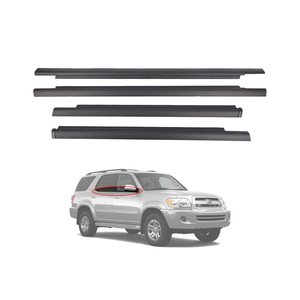 Magimaker 4pcs Outside Window Seals Weatherstrip Trim Molding 75710-0C010 75720-0C010 Compatible with Toyota Sequoia 2001 2002 2003 2004 2005 2006 2007 Rubber Seal Moulding Strip