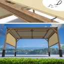 ShadeMart 8' x 16' Beige Pergola Sun Shade Canopy Replacement Cover UPF50, Commercial Grade 260 GSM Cloth for Outdoor Patio Garden Backyard (We Make Custom Size)