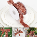 HUIHUANG Velvet Ribbon 1 inch Rust Red Crushed Velvet Ribbon for Christmas Tree Ornaments, Gift Wrapping, Wreaths Decoration, Invitations, Holiday Decor, Bows, Flower Bouquets