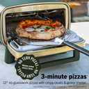 Ninja Artisan Outdoor Pizza Oven, 12-inch, 3-minute Pizza, Neapolitan, Thin Crust, New York Chicago, Custom, 700F Max Temperature, Electric Heat, Bake, Broil, Proof, Warm, Blue, MO201BL1, Large
