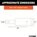 CURT 45790 Trailer Hitch Receiver Adapter, 1-1/4-Inch to 2-Inch, 10-Inch Extension, 350 lbs.