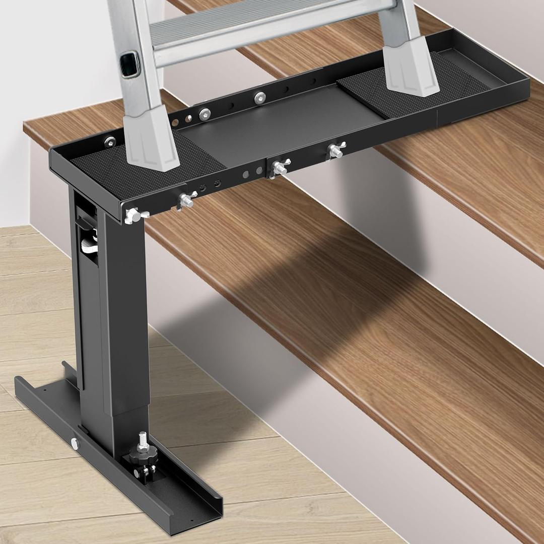 Ladder Extender Pro,Ladder Stabilizer for Stairs,Ladder Leveler for Stairs,Adjustable Height Range for Single and Extension Ladder for Stair Ladder Platform 12.7”-19”H x 29.6"W