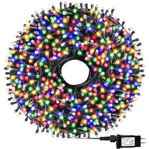 1000 LED 328ft 8 Modes with Timer Christmas String Lights IP55 Outdoor Waterproof UL Certificated Indoor Fairy Lights Garden Patio Wedding Christma Trees Parties Decoration Multicolor