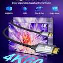 1 Pack USB-C to HDMI Cable 3Ft [4K@60Hz] High-Speed USB Type C to HDMI 2.0 Braided Cord (Thunderbolt 3/4 Compatible) for iPhone 15 Series, MacBook Pro/Air, iPad Pro, Galaxy S8 to S23