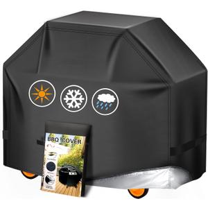 Grill Cover, 58 inch BBQ Gas Grill Cover for Outdoor Grill, Charbroil Grill Cover Barbecue Waterproof, Anti-UV for Weber Char-Broil Monument, Dyna-glo Nexgrill Spun Polyester