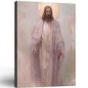Framed Jesus Christ Christian Wall Art Decor Canvas Print Wall Painting Canvas Poster Picture Faith Religious Artwork for Living Room Bedroom Church Gallery Decor 16x24 Inch Ready to Hang