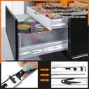 10 inch Drawer Slides 4 Pairs (8pcs) 3 fold Full Extension Side Mount Cabinet Drawer Glides 10" Silver Cabinet Rails for Dresser, Cabinet, Kitchen,Trash Can, Wardrobe 100 LB Capacity
