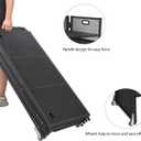 DJ Facade Booth Table 43" x 22"-Portable with Black&White Lighting Scrims Flat DJ Booth Panel-Black Metal Frame with 2 Extra Wheels for Show, Party