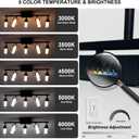 4-Light LED Black Dimmable Track Lighting Kit, 5-Color Temperature Adjustable Directional Ceiling Spotlight, Bathroom Wall Lamp with Integrated LED Chips