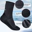 Neoprene Diving Water Socks, 3mm Beach Booties Anti-Slip Wetsuit Sand Socks for Snorkel Surfing Kayaking Swimming (Black, L)