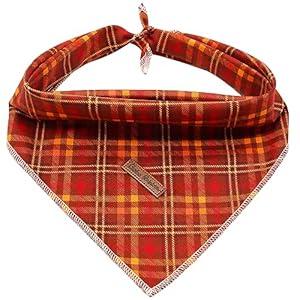 Bobo Rainbow Fall Dog Bandana, 1PC Halloween Pet Kerchief, Washable Cotton Square Dog Scarf for Small to Large Dogs, S