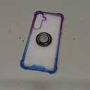 for Galaxy S24 Plus Case Clear with 360 Rotation Metal Ring Holder Stand, Support Magnetic Car Phone Mount Soft TPU Bumper PC Hard Protective Phone Case for Samsung S24 Plus(Purple Blue)