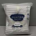 MooMee Striped Duvet Cover Set 100% Washed Cotton Linen Like Textured Breathable Durable Soft Comfy (White Dark Grey Wide Stripes, Queen 90"x90")