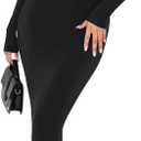 REORIA Womens Sexy Casual Square Neck Long Sleeve Soft Lounge Long Dress Fall Wedding Guest Formal Ribbed Bodycon Maxi Plus Size Dresses (X-large, Black)