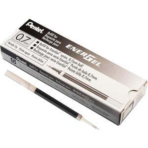 Pentel Refill Ink for EnerGel Liquid Gel Pen, (0.7mm), Medium Line, Needle Tip, Black Ink, Box of 12 (LRN7-A)