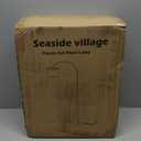 Seaside village Arc Floor Lamps for Living Room, Modern Standing Lamp with Adjustable Hanging Drum Shade, Tall Pole Lamp with Foot Switch, Over Couch Arched Reading Light for Bedroom, Office (Black)