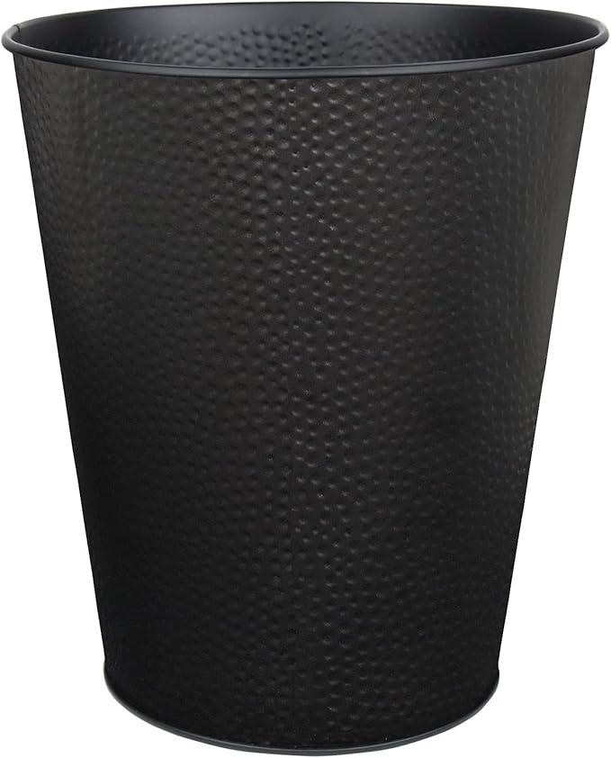 Wastebasket for Bedroom, Bathroom, Trash Can 6 Liters, Black, Stainless Steel