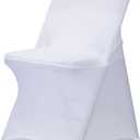 Babenest Spandex Folding Chair Covers - 50 PCS Upgraded Universal Stretch Washable Fitted Chair Slipcovers Protector for Wedding, Holidays, Banquet, Party, Celebration (White) (19.7"D x 15.7"W x 30.7"H)