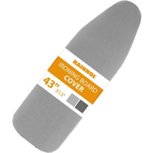 Small Ironing Board Cover 13"x43", RAINHOL Iron Board Replacement Cover and Pad, Thick Felt Padding, Scorch Resistant 100% Cotton, Heat Reflective, Elastic Edge, Grey