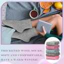 Syhood 20 Pairs Women Wool Socks Xmas Gifts Warm Winter Crew Thermal Thick Cozy Fuzzy Socks for Women Terry Knit Cotton Socks
