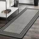 nuLOOM 2' x 12' Outdoor Performance Area Rug, OEKO-TEX Certified, Weather Resistant, High Traffic, Patio, Balcony, Outside, Gris Grey (2' x 12' (Rectangular))