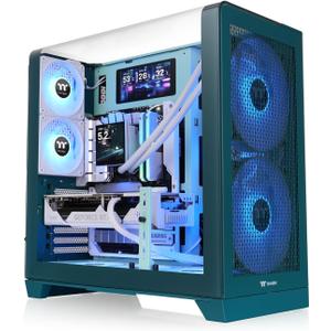 Thermaltake View 390 Air; Mid Tower; 2x120mm CT Fans Included; 360mm Radiator Support; 420mm GPU Clearance; Hidden Connector Support; Rotatable PCIe Slots; Transformative Teal; CA-11F-00MTWN-00