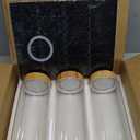 Glass Canisters With Airtight Bamboo Lids - 3 Pack 80oz Cereal Containers, Cookie Jars, Pasta Storage - Screw On Kitchen Jars