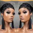 Pixie Cut Wig Human Hair Short Pixie Wigs for Black Women Glueless Pixie Wig Layered Brazilian Virgin Human Hair Wigs For Women Black Color
