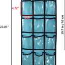 NIMES Hanging Closet Underwear Sock Jewelry Storage Over The Door Classroom Cell Phone Calculator Organizer Clear Pockets (BLUE-12 & 9 POCKETS PACK)