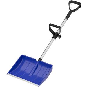 Heavy Duty Snow Shovel with D-Grip Handle Aluminum Strip Ergonomic Design for Driveway Car Garage and Home Garden Outdoor Use (Blue)
