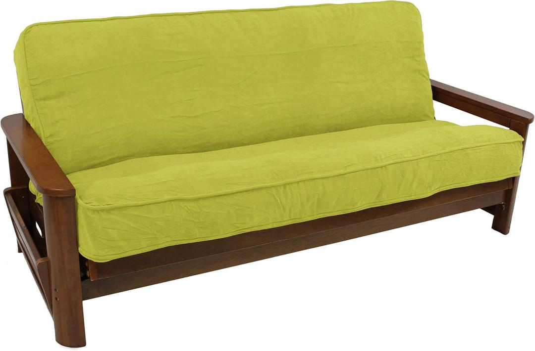 Blazing Needles Solid Microsuede Double Corded 8" to 9" Futon Cover, Full, Mojito Lime