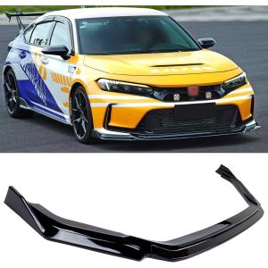 Front Lip Compatible with 2023-2026 Honda Civic Type-R FL5, JDM Style Air Dam Lower Chin Bumper Spoiler Splitter Protection Body Kit Fit for 2023 2024 2025 2026 (Glossy Black)