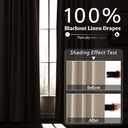 Beige Linen Black Out Curtains 90 Inch Length Back Tab 100 Percent Blackout Curtain for Living Room Patio Sliding Door Thermal Insulated Noise Reducing Bedroom Light Blocking Drapes 52x90 Inch Long