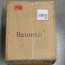 Beionxii Outdoor Post Lantern, 20inch Large Modern Lamp Post Light Fixture Exterior Pillar Lights with Pier Mount Base, Black Cast Aluminum w/Clear Cylinder Glass - A291P-2PK (NOT Solar, 110-120V AC)