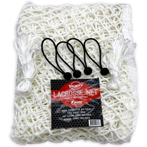 Velocity Heavy Duty Black & White Lacrosse Net - Fits 6’x6’x7’ Goals - Weatherproof, UV Resistant 1000D High-Strength Polyester - Comes with 100+ Feet of Lacing Cord and 4 Quick Ties, 7MM
