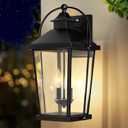 Extra Large 20" Outdoor Wall Lights, 2-Light Dusk to Dawn Porch Light Outdoor, Black Waterproof Exterior Light Fixtures, Anti-Rust Wall Sconce, Modern Outside Lights for House, Garage, Patio